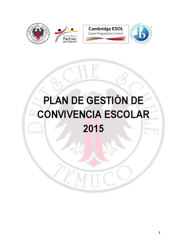 Plan de Gestión para Convivencia Escolar | PDF | Maestros | Conflicto ...