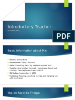 Introductory Teacher