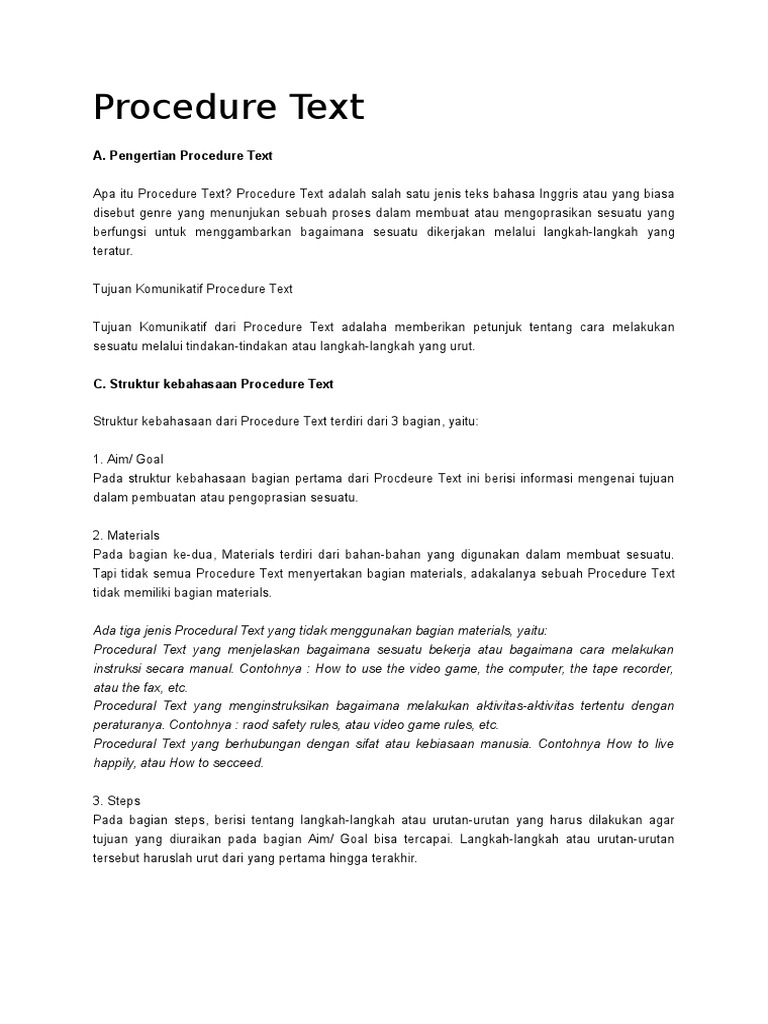 Procedure Text
