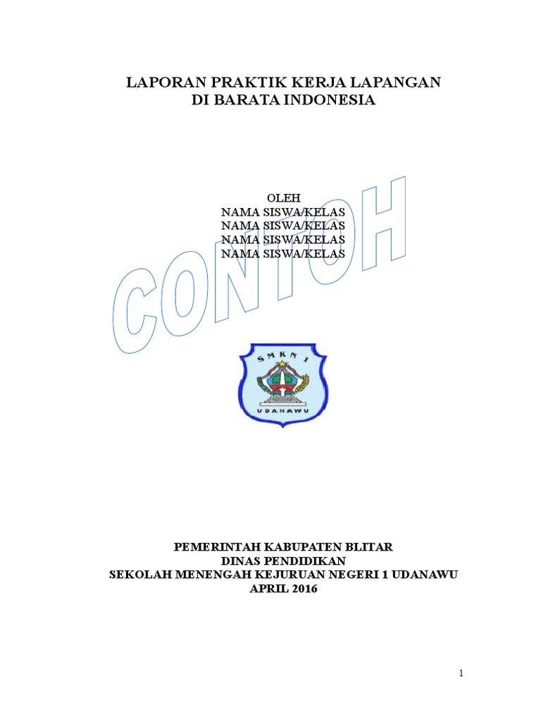 Contoh Makalah Laporan Akhir Praktek Kerja Lapangan