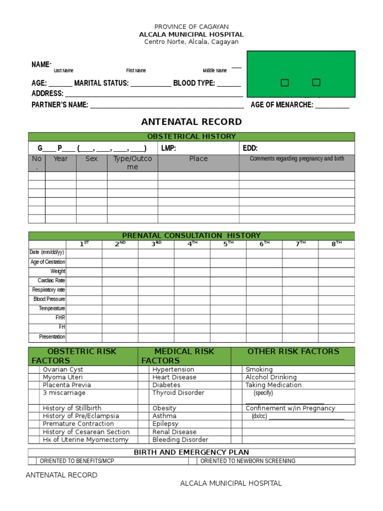 Antenatal Record | PDF