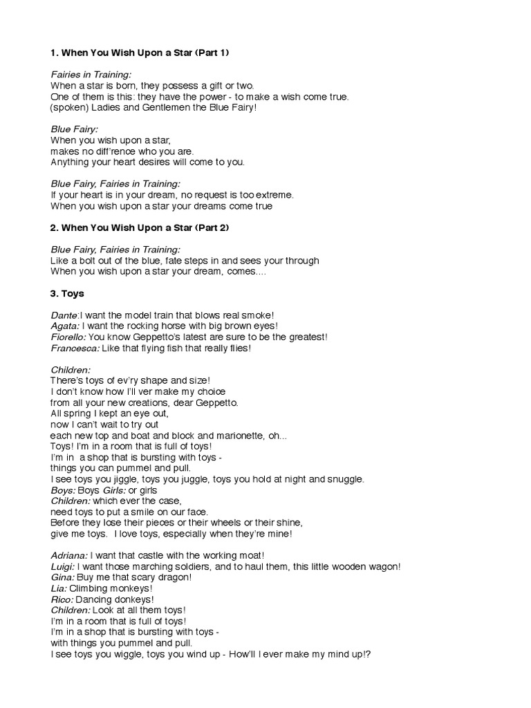 Pinnochio Song Lyrics Pinocchio Italian Children S Literature