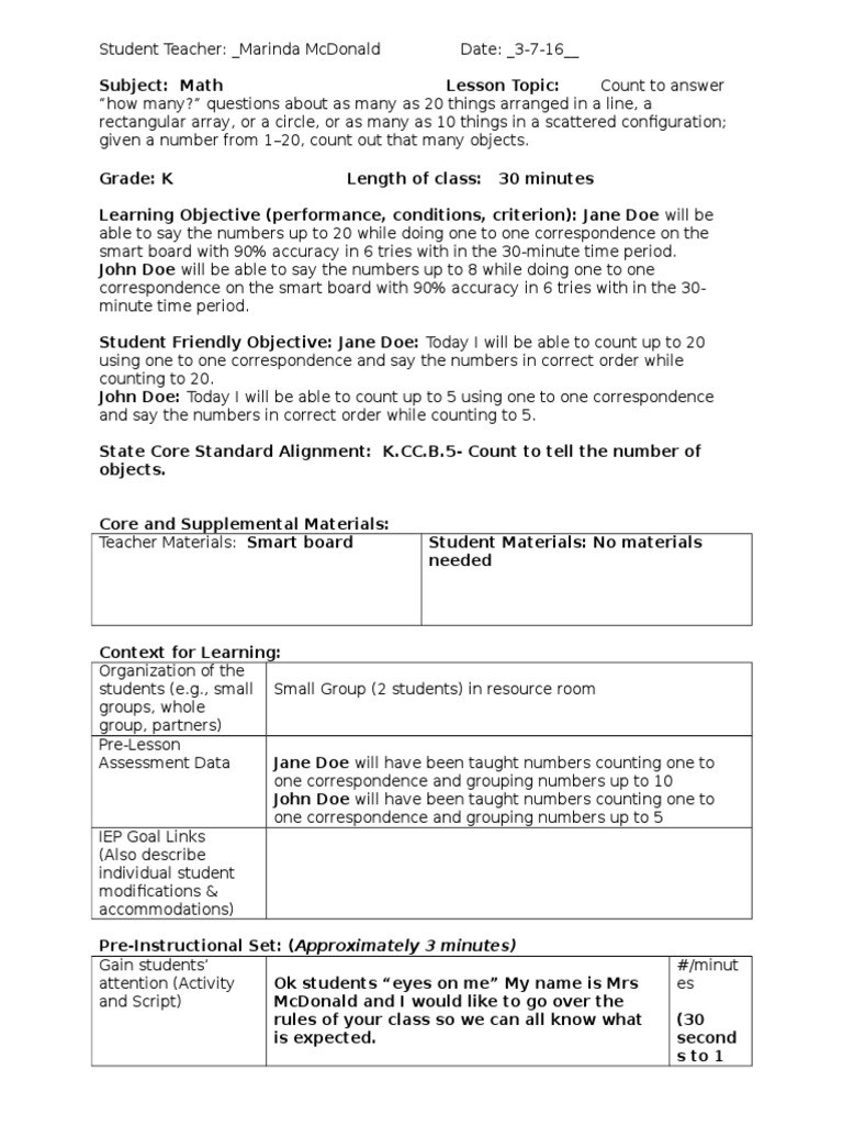 Explicit Instruction for Counting Skills | PDF | Educational Assessment ...