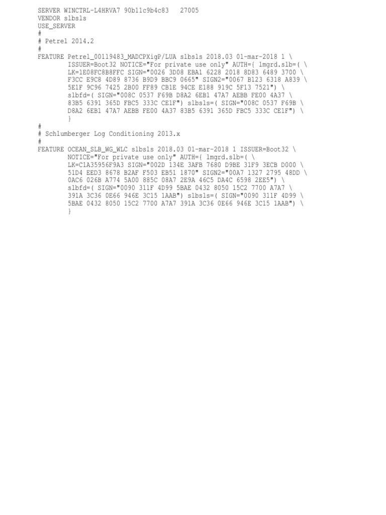 Schlumberger Software License Details | PDF | Computing | Software
