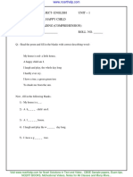 Cbse Sample Paper for Class 1