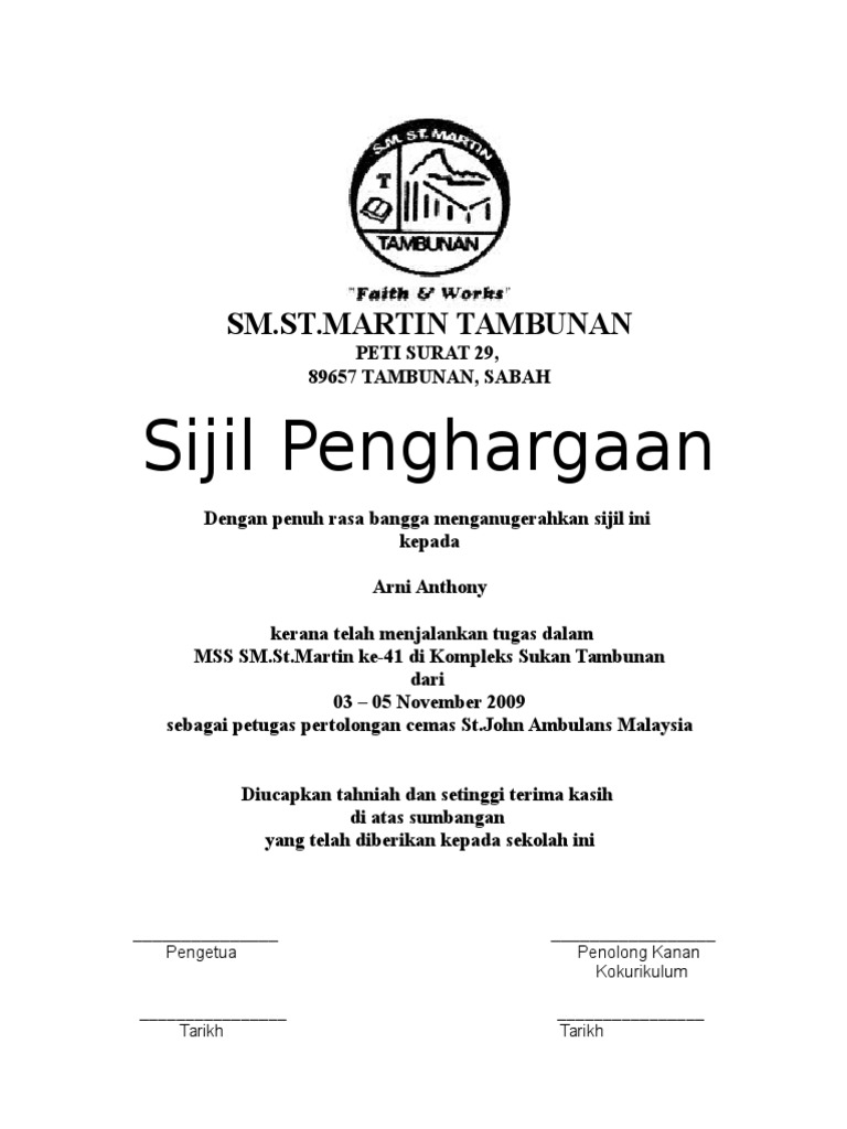 Sijil Penyertaan In English : PeBT Zon 14 MBSA: Sijil Penyertaan "Lumba