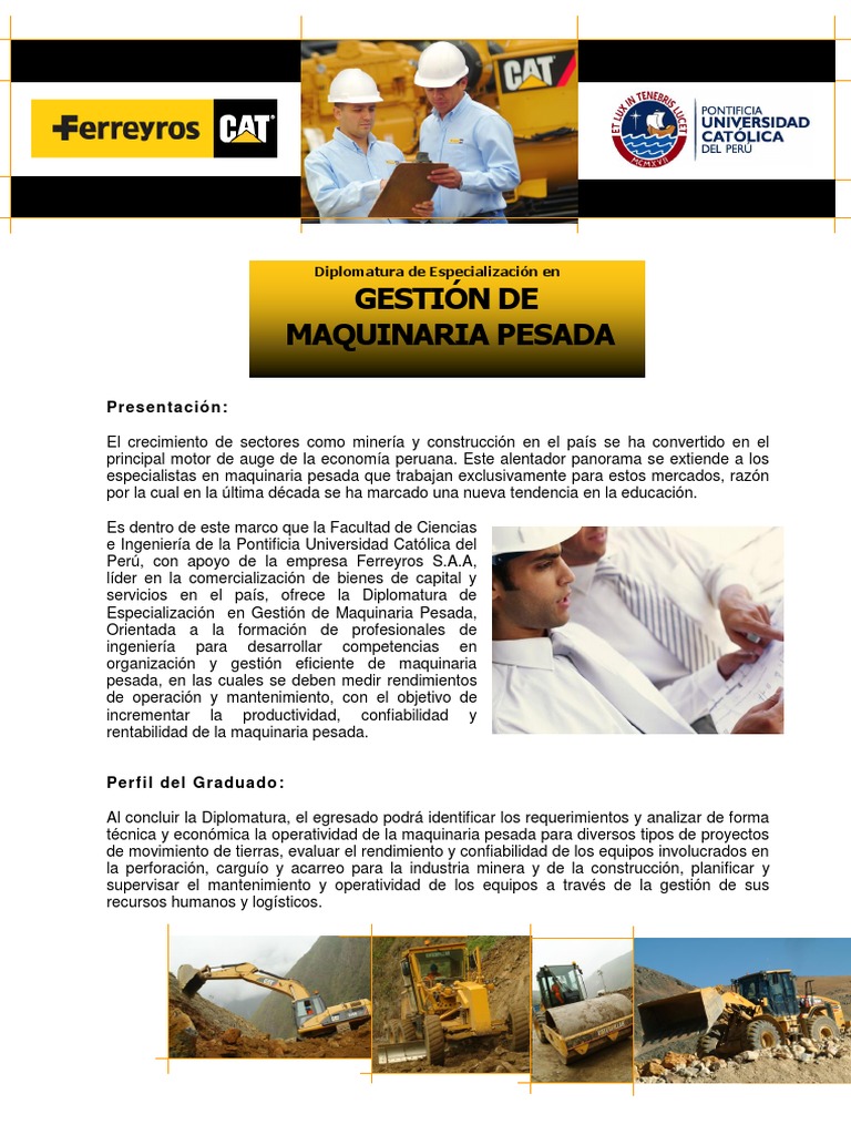 Brochure Gestion Maquinaria Pesda Pucp | PDF