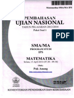 Pembahasan Soal UN Matematika Program IPS SMA 2014 Paket 1 (Full Version)