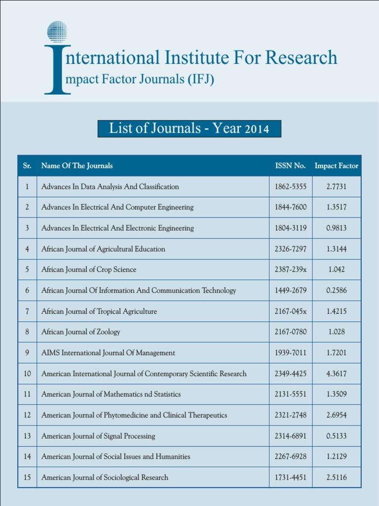 Impact Factor PDF Engineering Science