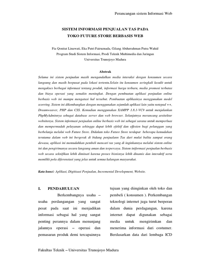 Contoh Skripsi Penjualan Berbasis Web
