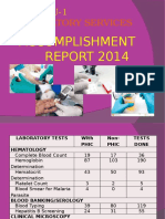 Laboratory Services: Accomplishment REPORT 2014