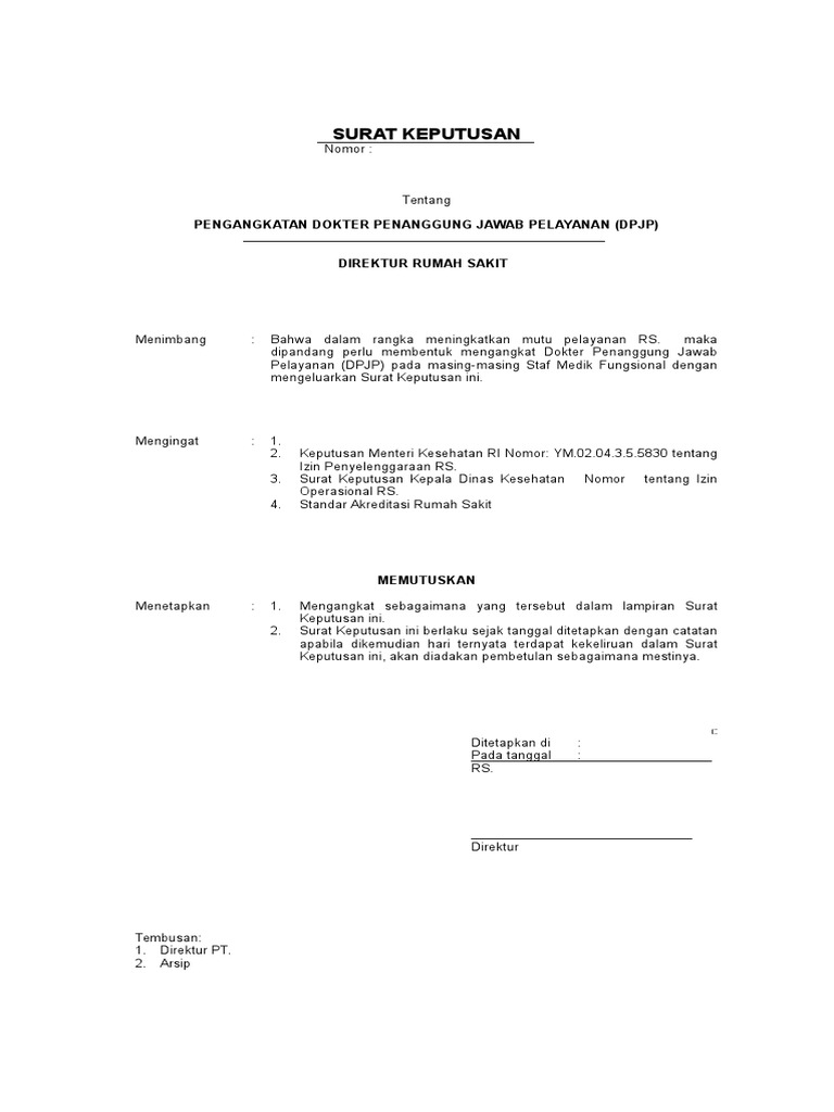 Sk Pengangkatan Dpjp