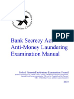 Bank Secrecy Act/Anti-Money Laundering Examination Manual