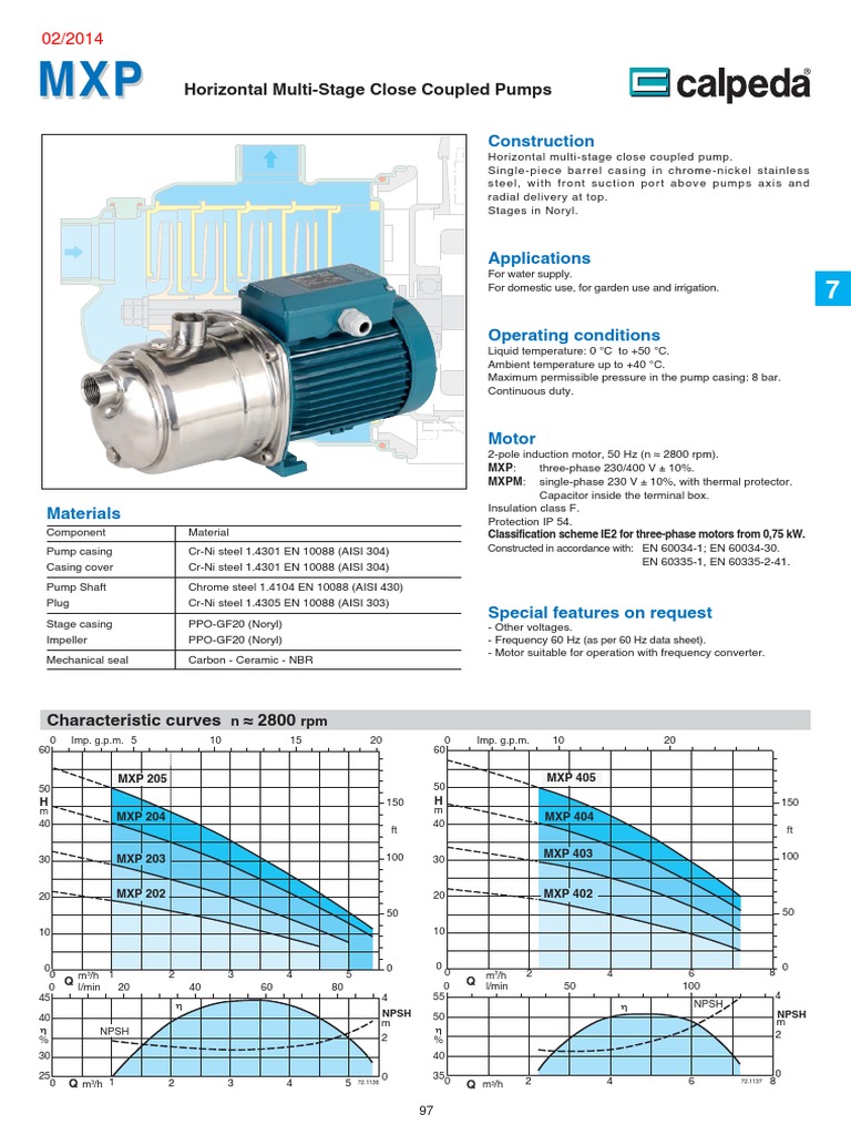 Horizontal Multi-Stage Pumps Overview | PDF | Pump | Physical Quantities