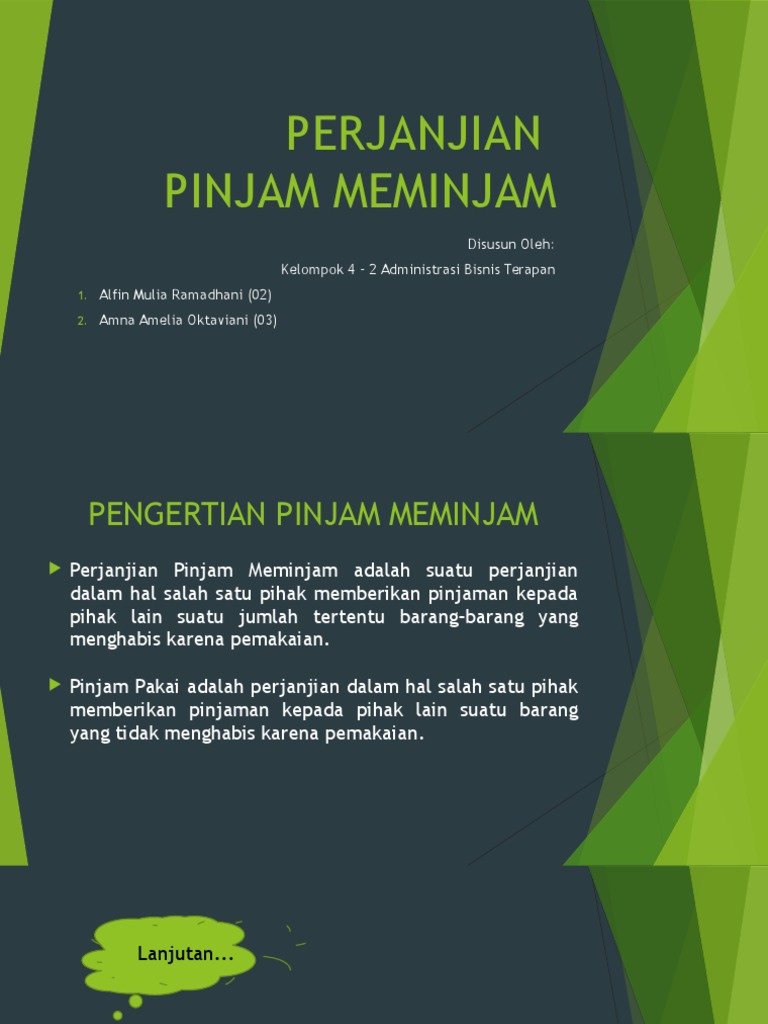Surat Perjanjian Pemberian Pinjaman Pdf