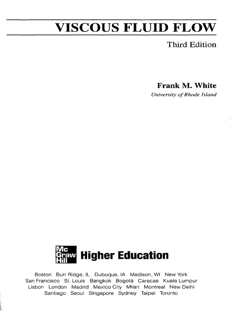 Viscous Fluid Flow Frank M White Third Edition PDF Boundary Layer