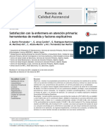 Satisfacción Con La Enfermera en Atención Primaria Herramientas de Medida y Factores Explicativos