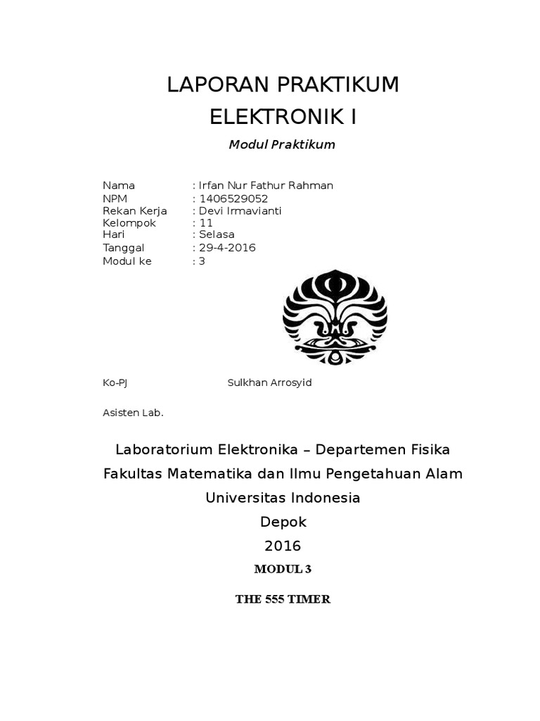 Laporan Pendahuluan Praktikum Elektronika 2