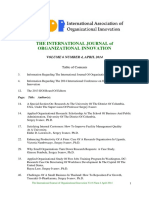International Journal of Organisational Innovation Final Issue Vol 6 Num 4 April 2014