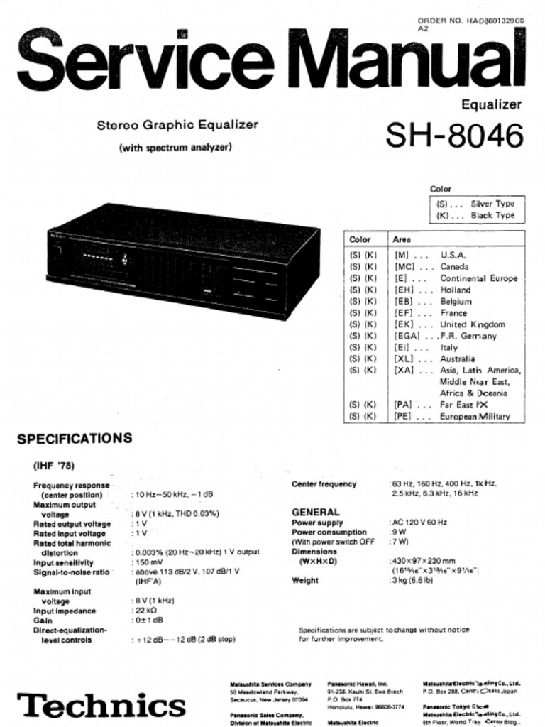 Hfe Technics Sh-8046 Service | PDF
