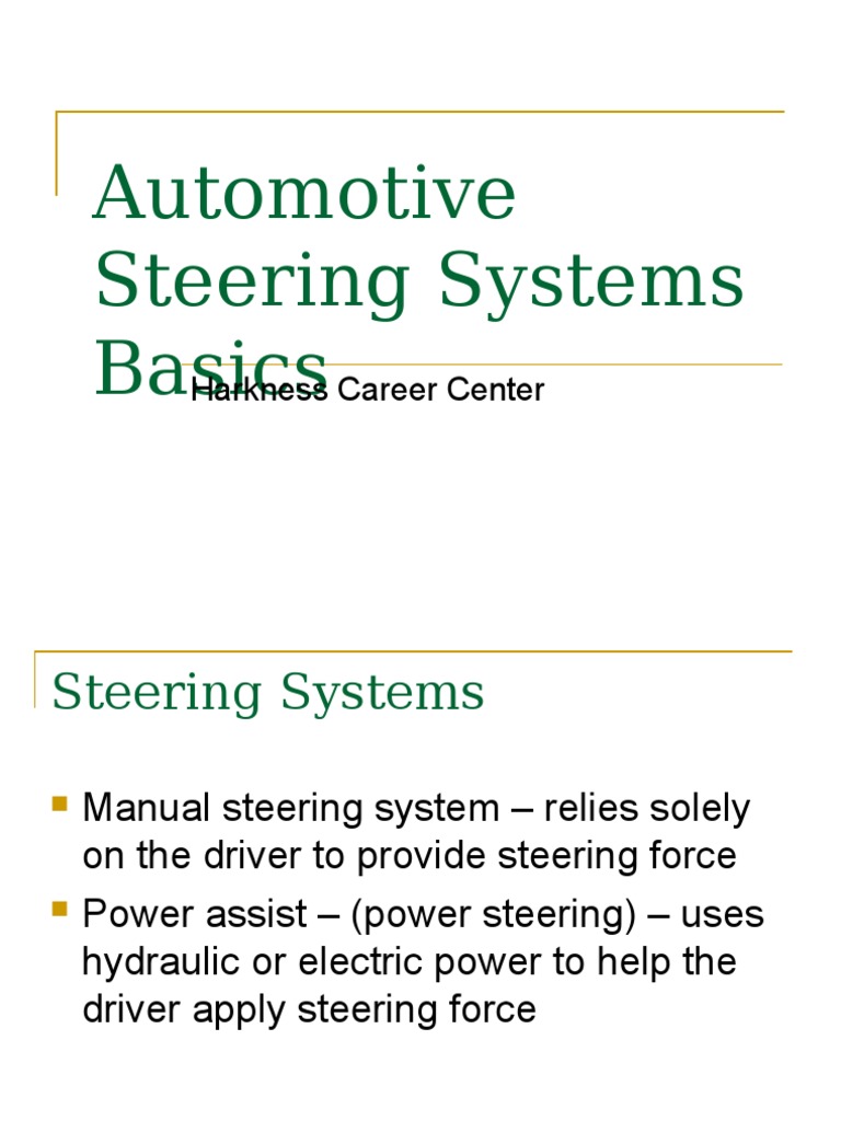Automotive Steering Systems.ppt Steering Gear