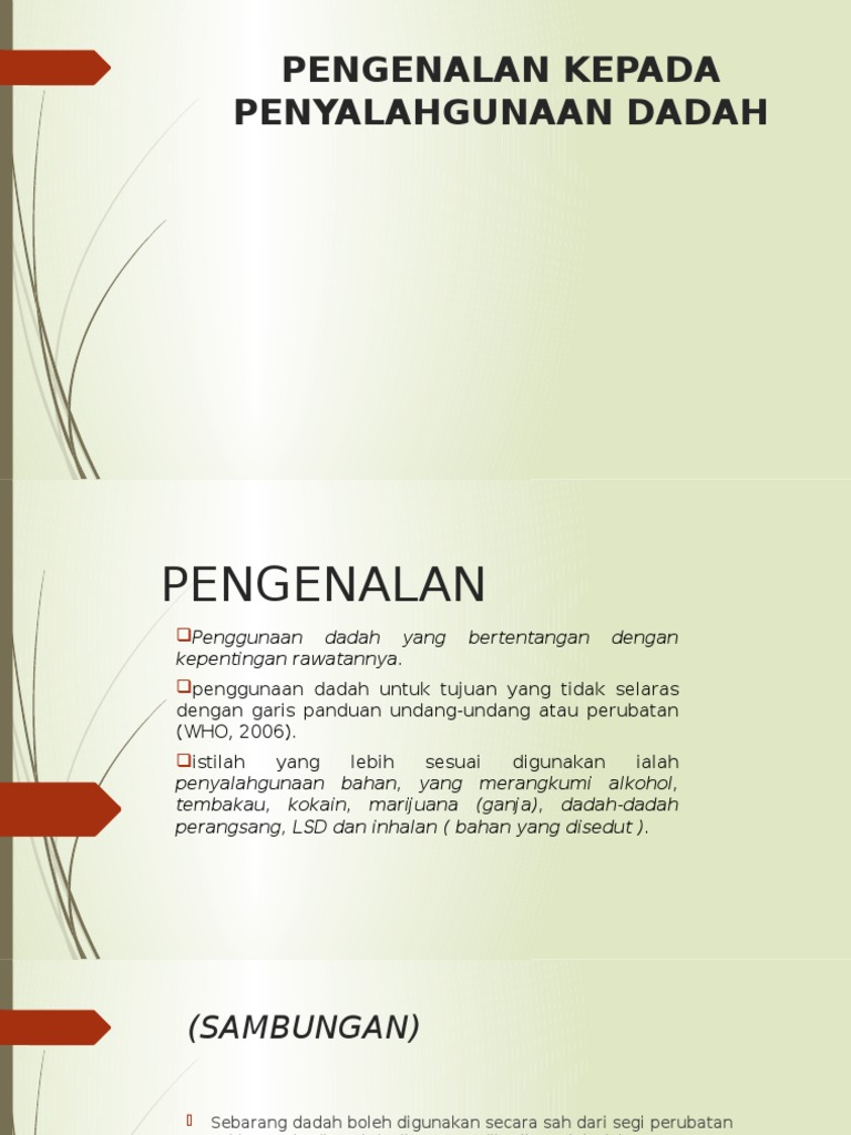 Pengenalan Penyalahgunaan Dadah Sains Definisi 2 0 Definisi Dadah Ialah Sebarang Bahan Kimia Digunakan Pada Tubuh Manusia Atau Haiwan Untuk Mentiasat Merawat Atau Mecegah Course Hero Melalui Penyalahgunaa Dadah Dalam