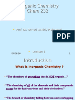 Inorganic Chemistry Chem 232