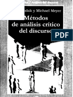 WODAK Y MEYER Metodos de Analisis Critico Del Discurso.