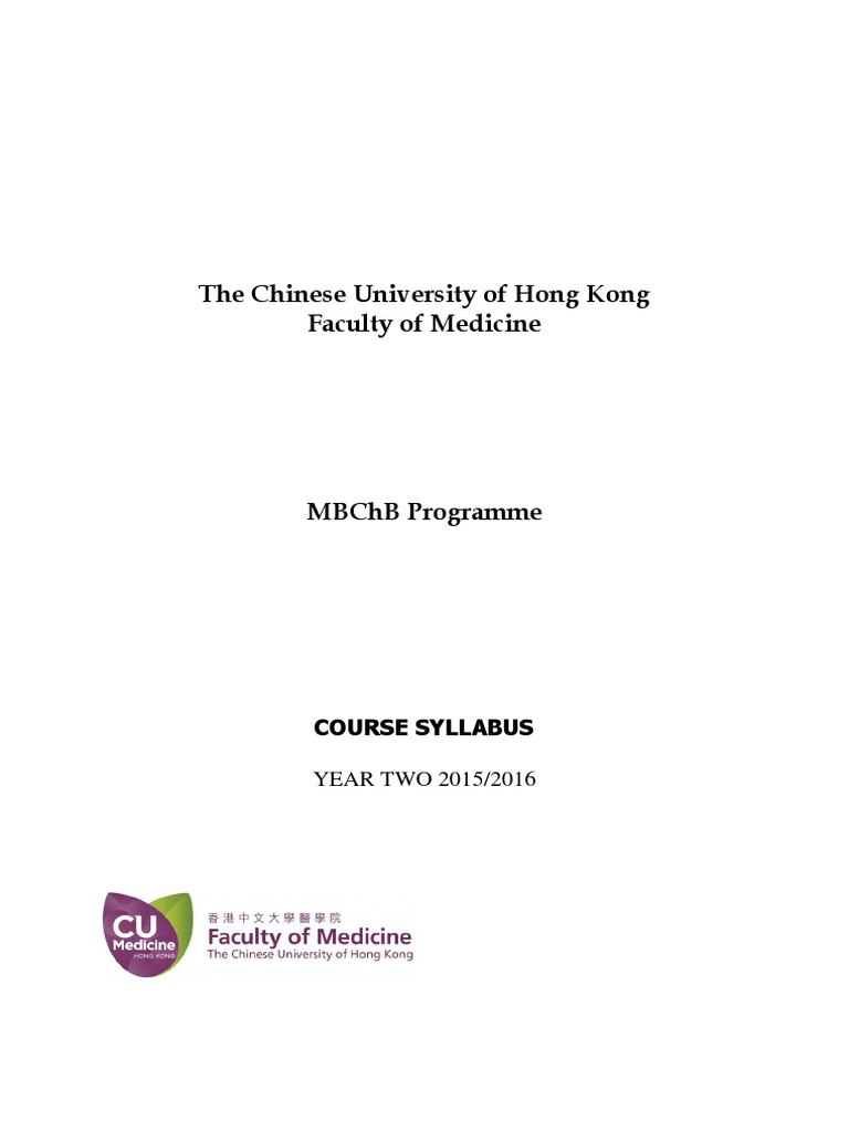 HKU MBBS Year 2 Course Syllabus | PDF | Heart | Gene