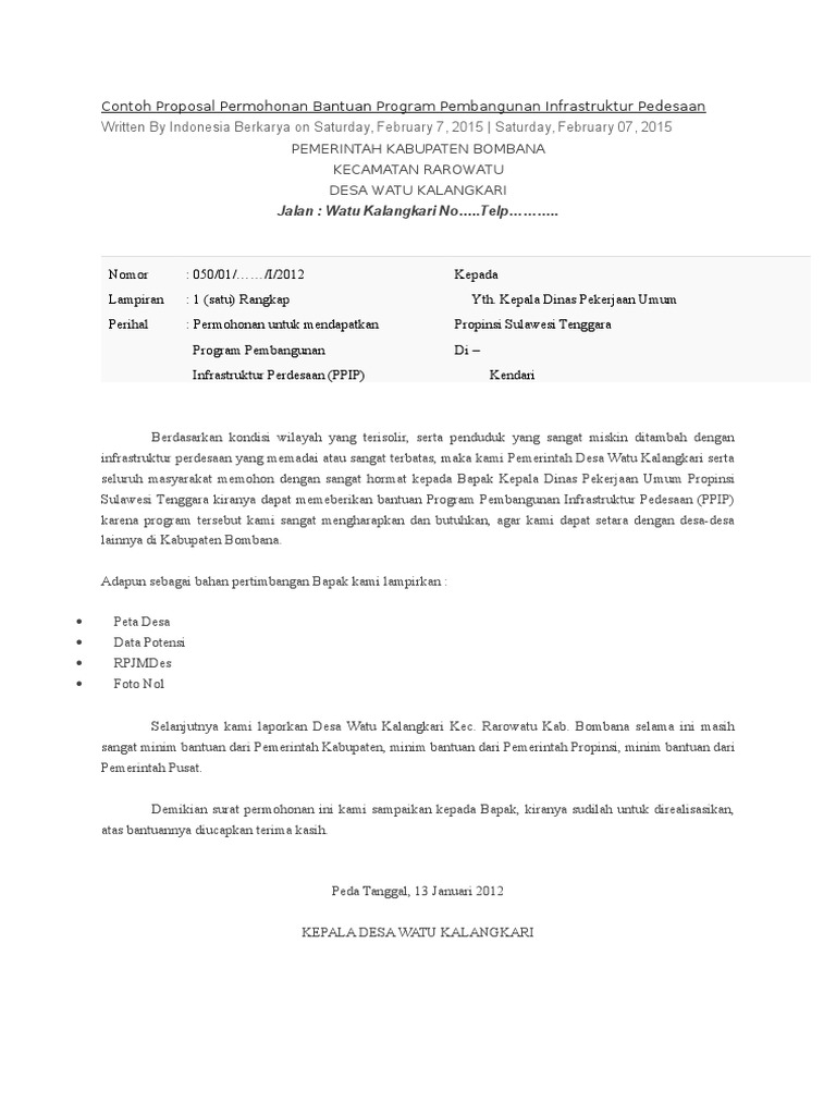 Contoh Proposal Bronjong