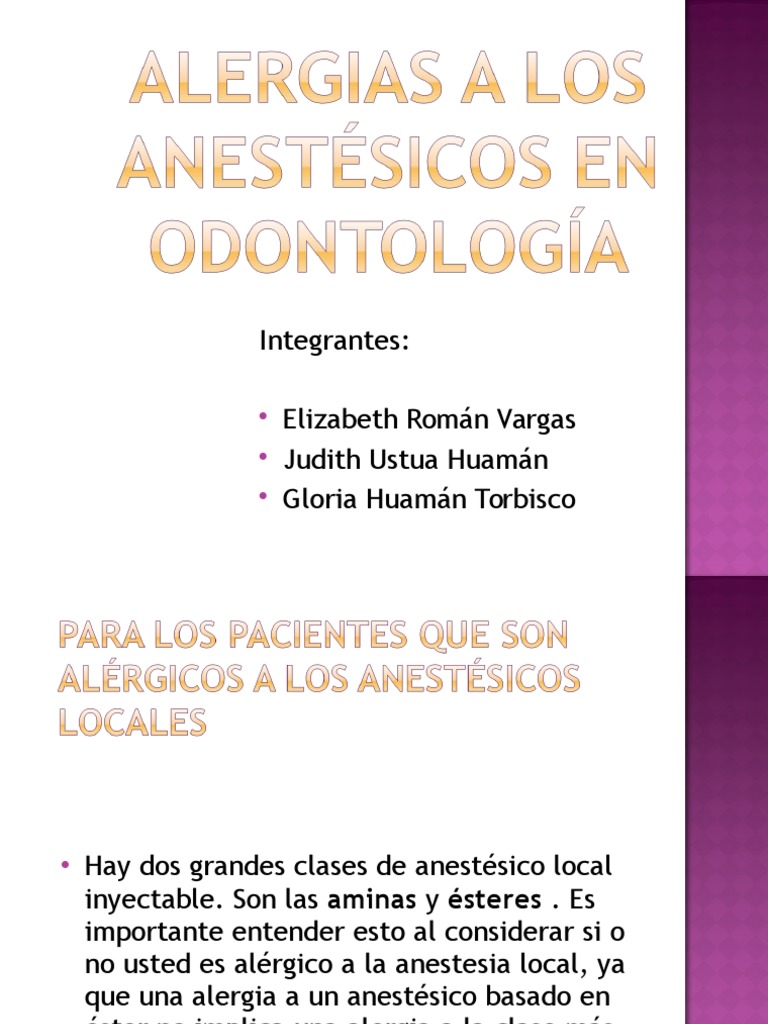 Alergia a Anestesia Local: Guía Práctica | PDF | Alergia | Penicilina