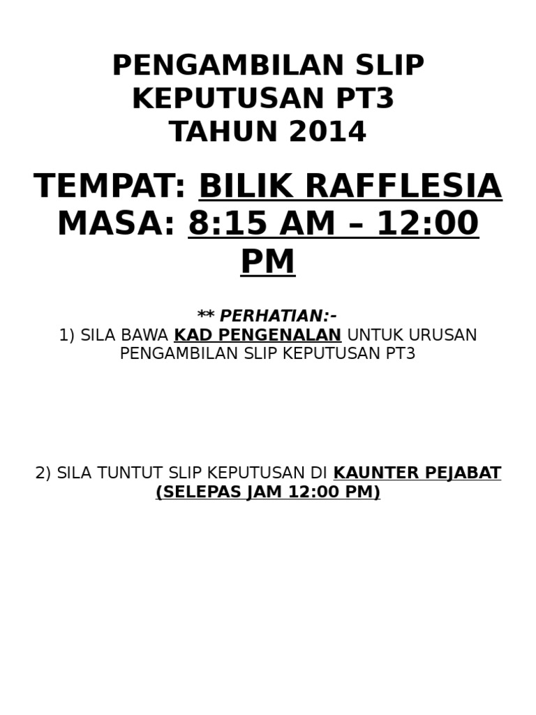 Pengambilan Slip Keputusan Pt3 PDF