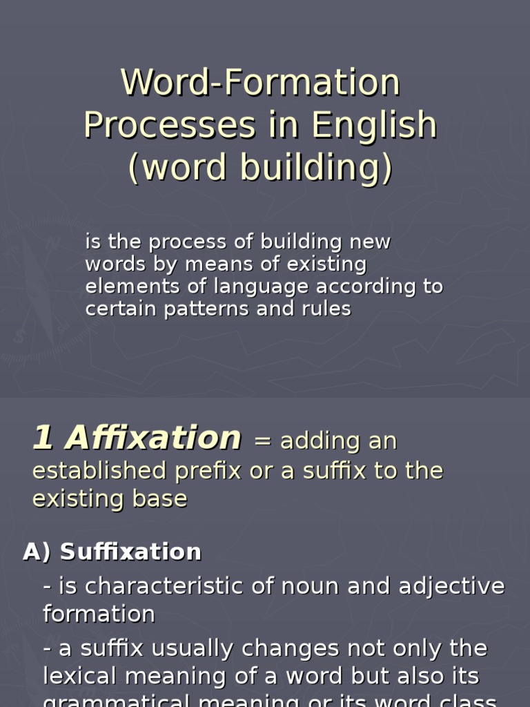 Word Formation Processes In English Word Building English Language Linguistic Morphology