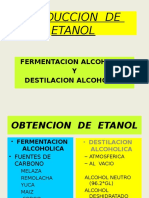 Producción de etanol a partir de la fermentación alcohólica y destilación alcohólica