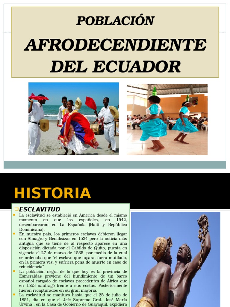 Historia y Población Afroecuatoriana | PDF | Esclavitud | Ecuador