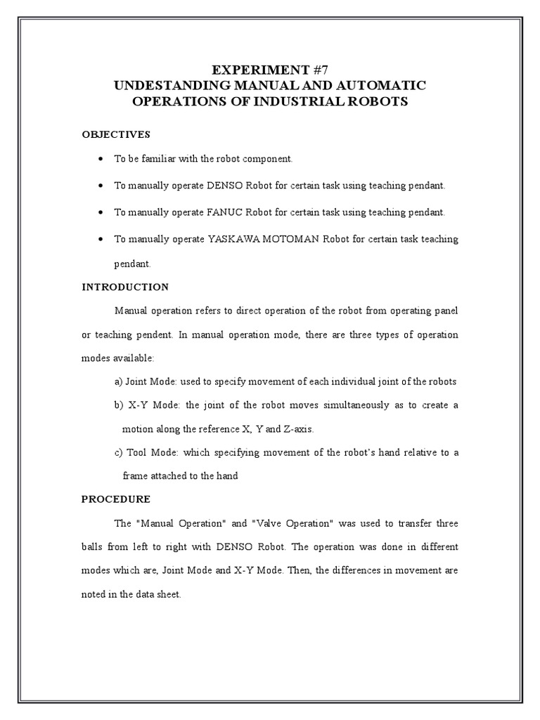 Lab 3 Robotics | PDF | Automation | Robot