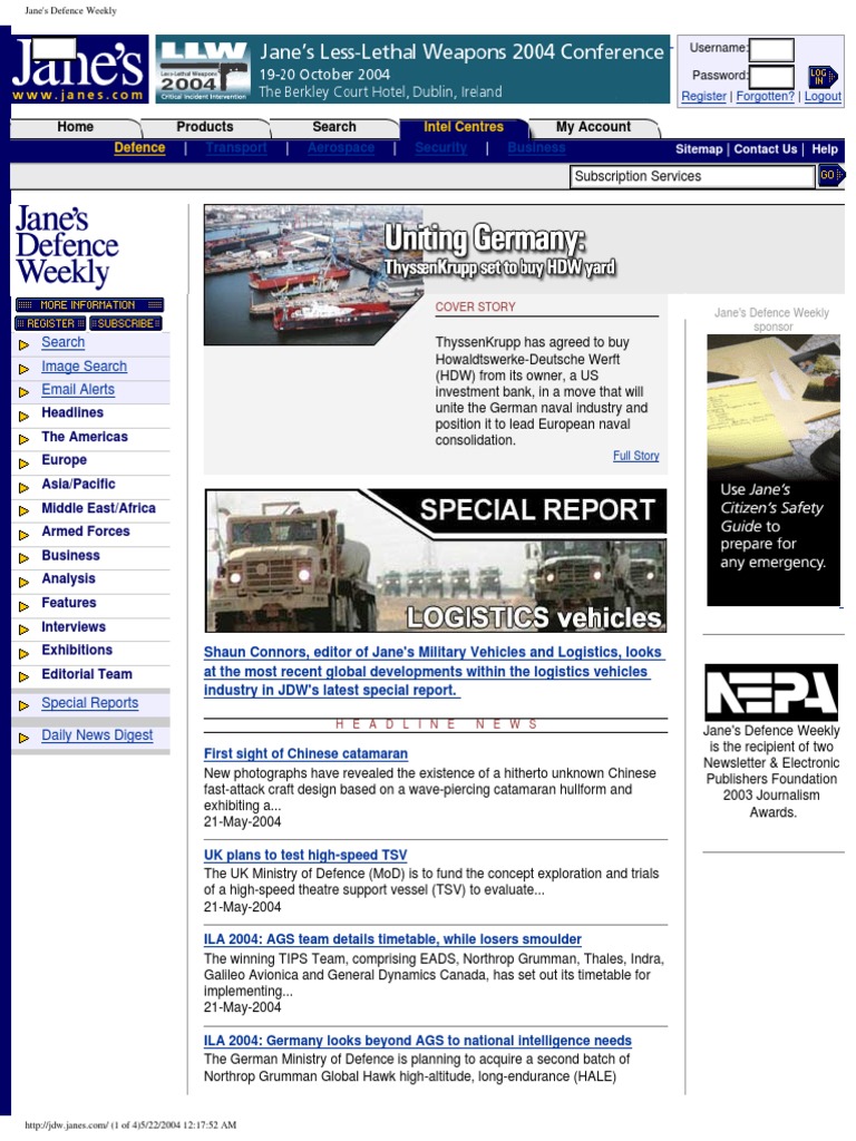 Jane's Defence Weekly Online - May 2004 | PDF | Unmanned Aerial Vehicle ...