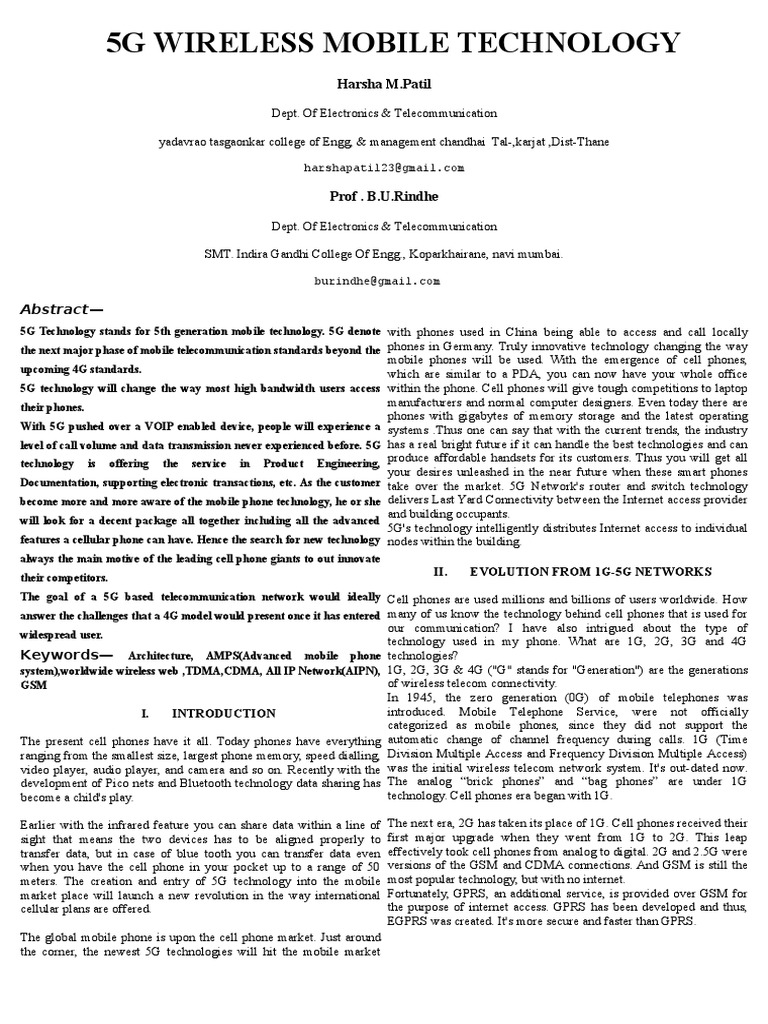 5G WIRELESS MOBILE TECHNOLOGY ieee paper.docx 3 G Mimo