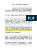 Formulación de Productos Farmacéuticos y Consideraciones