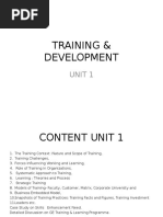 Training & Development: Unit 1