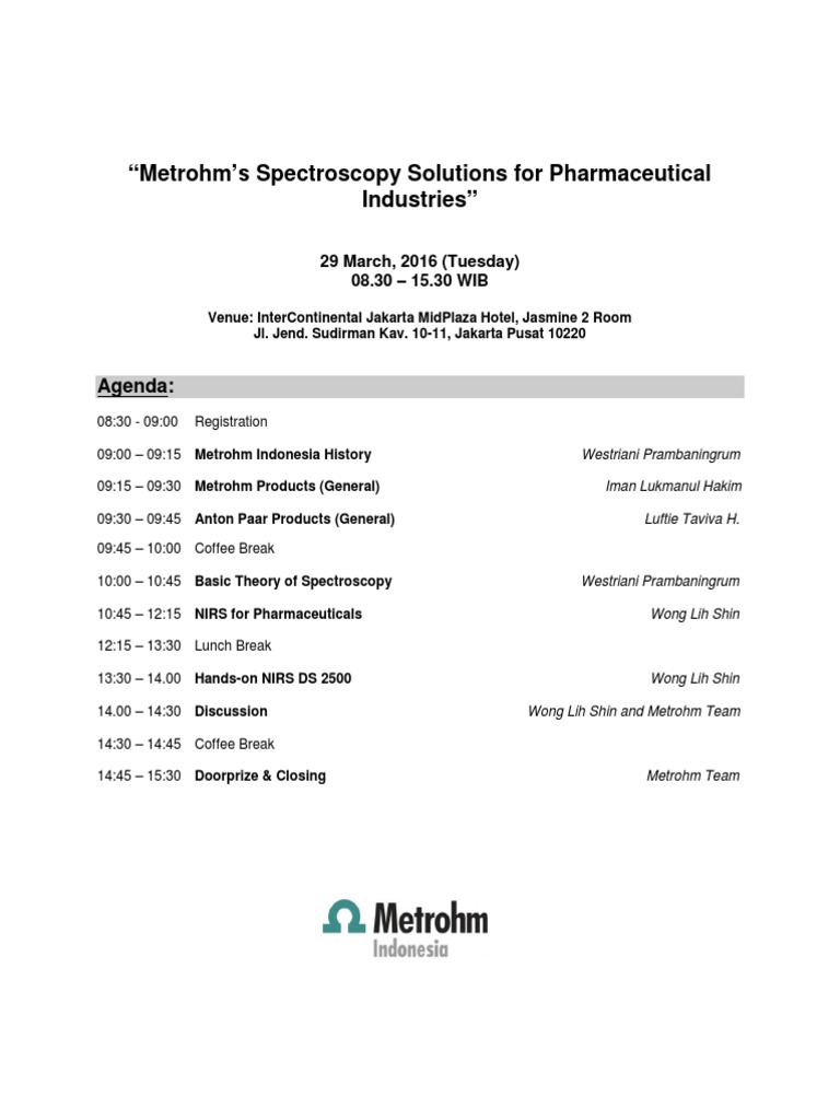 Metrohm Spectroscopy Solutions Event | PDF