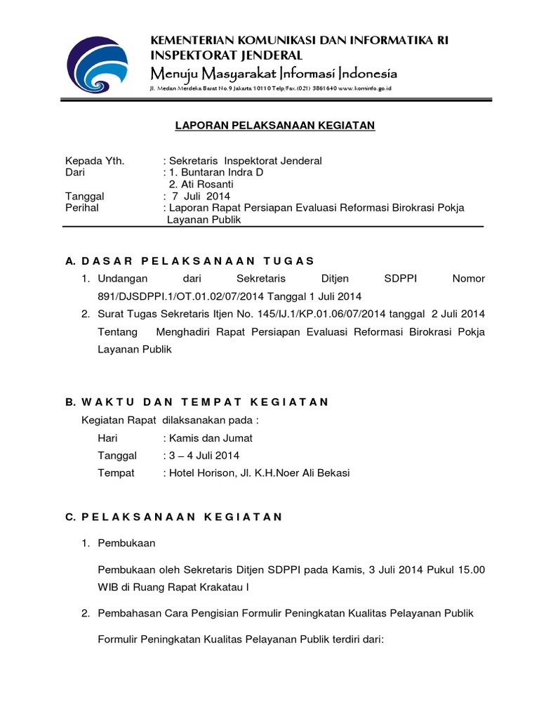 3d Laporan Rapat Evaluasi Penanganan Pengaduan Masyarakat