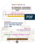 A Study On Financial Statement Analysis of Reliance Industries LTD