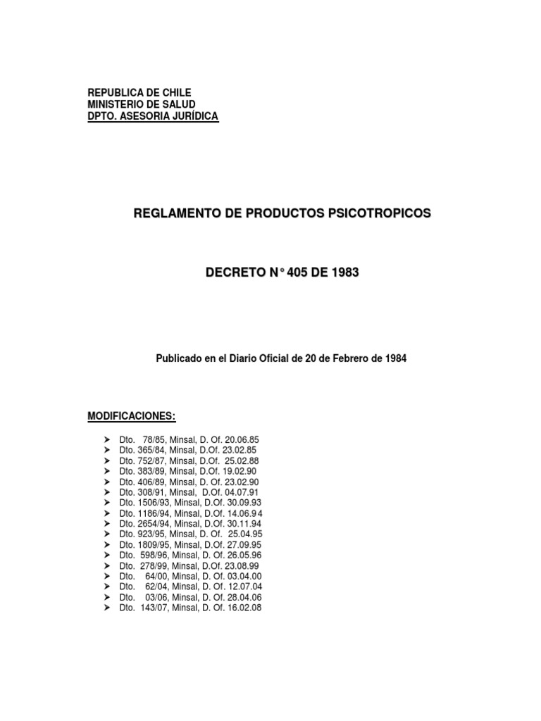 Decreto Supremo 405 | PDF | Farmacia | Farmacéutico