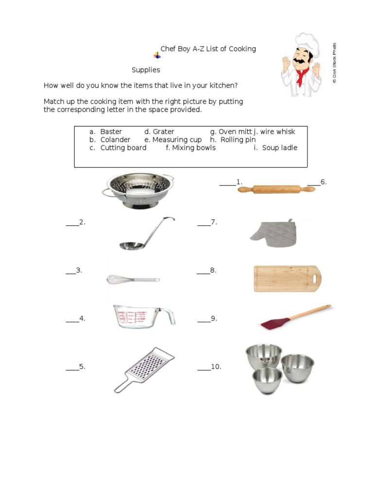 Cooking Supplies and Terms Guide | PDF | Breads | Dough