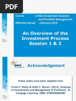 Overview of The Investment Process