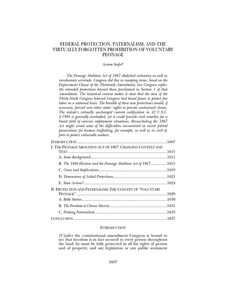 Federal Protection, Paternalism, and The Virtually