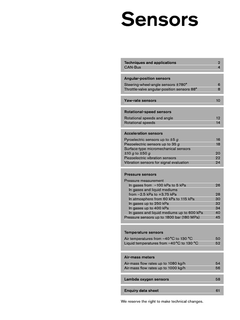 Bosch Sensor Information | PDF