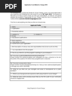 Dear Applicant,: Application Form Media For Change 2010