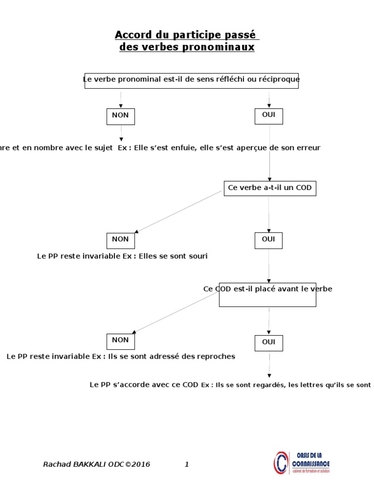 les verbes pronominaux + accord